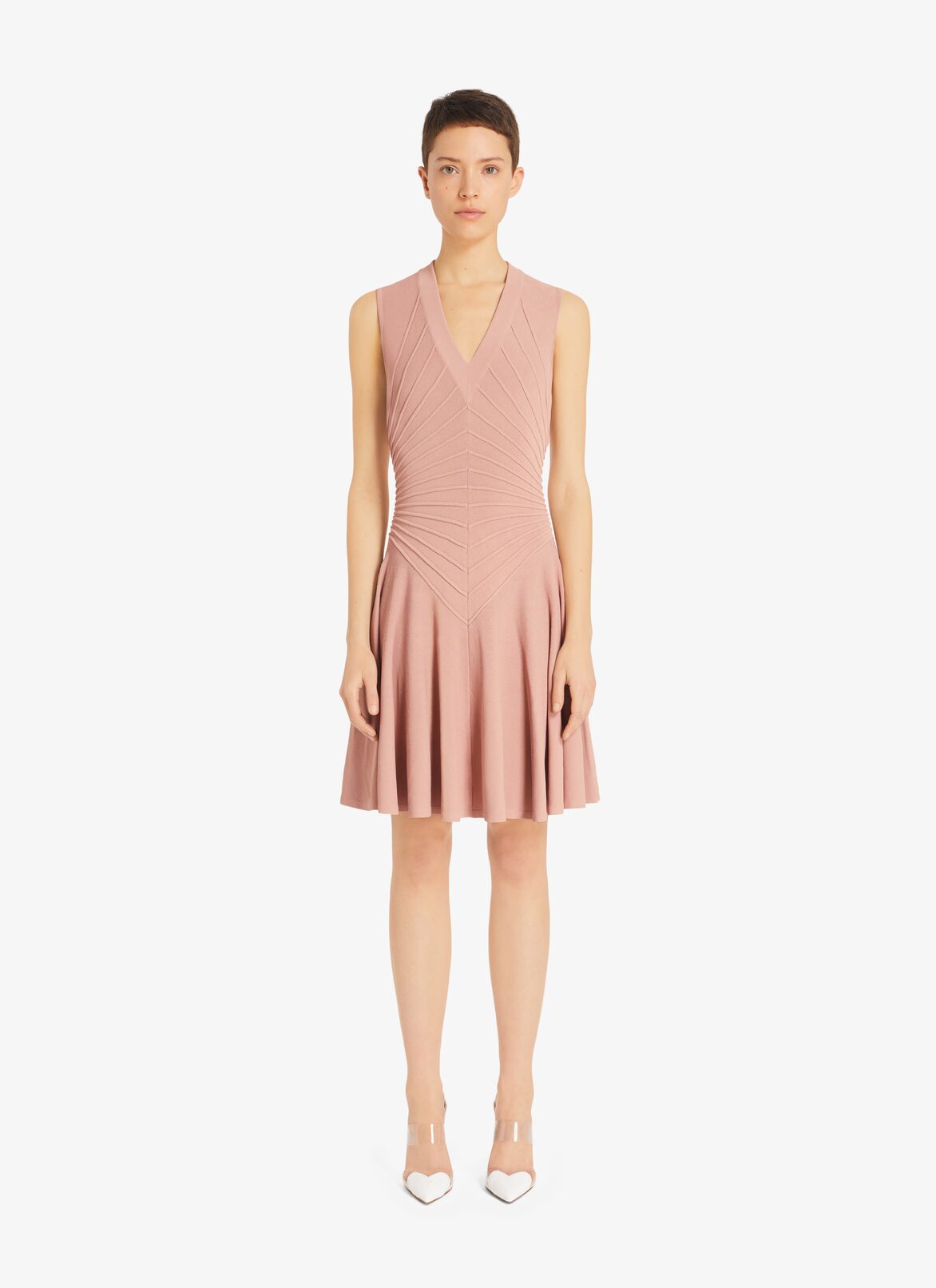 Sculpting mini Dress ALAÏA NUDE ROSE SCULPTING MINI DRESS